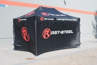 3x4,5m pop up tent with RST-Steel logo