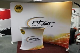 Etec advertising wall and counter