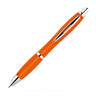 Multicolour plastic ball pen with metal clip 3. picture