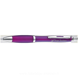 Transparent Ball pen with rubber grip
