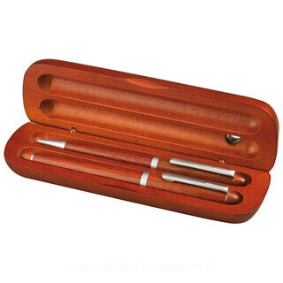 Rosewood pen set in stylish case. 2. picture