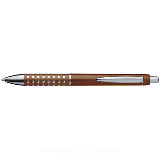 Plastic ball pen with sparkling dot grip zone