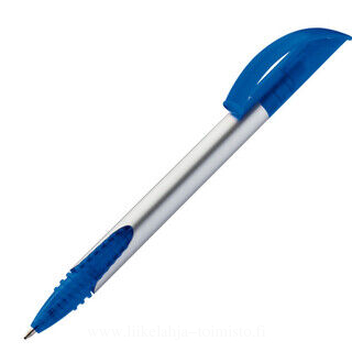 Plastic ball pen with curved clip