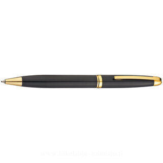 Black metal ball pen with golden clip