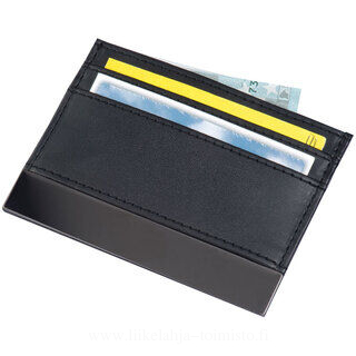 PU credit card case with black-lacquered metal plate