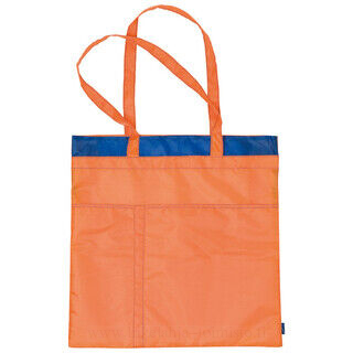 Shopping bag with decorative stitching