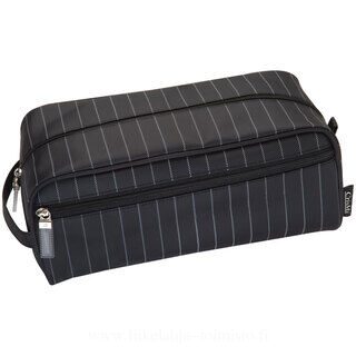 Black toilet bag with pinstriped pattern 2. picture