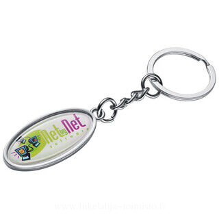 Key chain made of metal, oval 3. picture