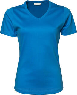 Ladies V-Neck Interlock T-Shirt 10. picture