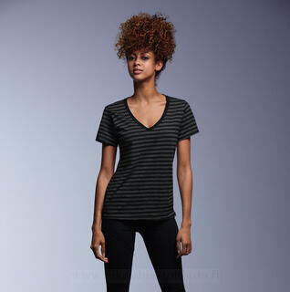 Women`s Fashion Striped V-Neck Tee 9. picture