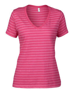 Women`s Fashion Striped V-Neck Tee 12. picture